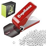 MageRabbit Dart Flight Hole Punch Tool, Dart Flight Hole Punch with 100 Metal O Rings, Dart Accessories Puncher for PET Flights,Dart Flight Punch Tool (Red)