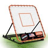 Baseball Rebounder Net, Portable Bounce Back Trainer for Baseball & Softball with 4 Adjustable Return Angles, 4 x 4.5 ft Practice Tool for All Skill Levels,Orange