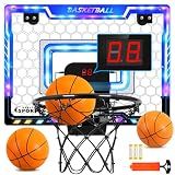 Mini Basketball Hoop for Kids, Boy Basketball Toys with Scorer Indoor Door