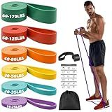 Zacro Resistance Bands, 6 Resistance Levels Pull Up Assistance Bands, Exercise Bands for Men&Women, Heavy Duty Resistance Band Set with Door Anchor, for Working Out, Muscle Training, Physical Therapy