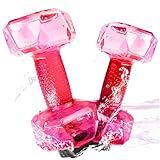 Water Weights for Pool Exercise Set of 2, Aquatic Exercise Dumbbells with Non-slip Handle, PE Materials Water Dumbbell Aerobics for Water Aerobics Weight Loss (Pink)