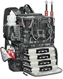 MATEIN Cooler Fishing Backpack with 4 Tackle Boxes, Fishing Bag Rod Holders