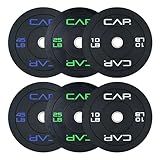 CAP Barbell 160 lb Economy Olympic Bumper Plate Set with Color Logo, Black