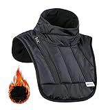 mjmoto Winter Thermal Neck Scarf - Motorcycle Face Mask and Windproof Cycling Balaclava for Men and Women - Waterproof Chest Neck Warmer with Full Face Coverage and Breathable Fabric (Black-Short)