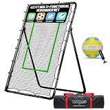 4x7ft Adjustable Volleyball Rebounder with Volleyball and Bag for Practice