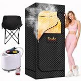 Sauba Portable Steam Sauna for Home,at Home spa,Relaxation,hot Tent,Personal Steam Room,Sauna Box,Home Sauna,Folding Chair,Remote Control,9 Levels (Quilted)