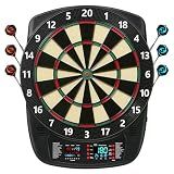 Electronic Dart Board, Soft Tip Dartboard Set 40 Games, 427 Variants Digital Electric Dart Boards with Colorful LED, 6 Darts, 100 Tips, Power Adapter