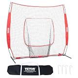 VEVOR 7x7 ft Baseball Softball Practice Net, Portable Baseball Training Net for Hitting Batting Catching Pitching, Backstop Baseball Equipment Training Aids with Carry Bag