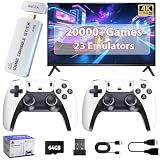 Wireless Retro Gaming Console Built-in 20,000+ Games & 23 Emulators (64 GB), 2026 Upgrade Video Game Console Stick, 4K HDMI Output Plug & Play Retro Gaming Console with Dual 2.4G Controllers
