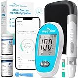 Easy@Home Wireless Glucose Monitor Kit - Blood Sugar Testing Kit with Free App GlucoseEase Includes 100 Glucometer Strips and 100 Blood Lancets, Large Display Diabetes Testing Kit