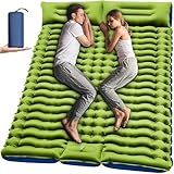 Yuzonc Double Sleeping Pad - Self Inflating 4" Extra-Thick for 2 Person with Pillow Built-in Foot Pump Inflatable Sleeping Mat for Backpacking, Hiking, Traveling, Tent, Portable Camping Mat