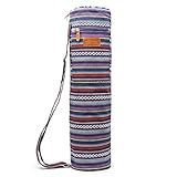ELENTURE Canvas Yoga Mat Bag with Adjustable Strap & Pockets, Full-Zip Travel Gym Tote for Women & Men, Fits 1/4" & 1/3" Thick Mats, Lightweight Carrier for Yoga, Studio, Workout, Outdoor Use