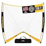 PodiuMax Lacrosse Goal 6x6x7FT, with Upgrade Square Steel Frame Base, Foldable Lacrosse Goal Net with Carry Bag, Portable Lacrosse Net for Backyard Field Outdoor for Youth & Adults