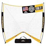 PodiuMax Lacrosse Goal 6x6x7FT, with Upgrade Square Steel Frame Base, Foldable Lacrosse Goal Net with Carry Bag, Portable Lacrosse Net for Backyard Field Outdoor for Youth & Adults