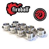 Fireball Dragon Aluminum Self Centering Bearing Spacers - 8 Pack for Inline Skates, Roller Skates, Skateboards, Longboards - Easy Install Set