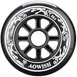 AOWISH 100mm Speed Inline Skate Wheels 100 mm Roller Blades Wheel 88A Outdoor Speed Skating Shoes Replacement Wheels, Black, Set of 3