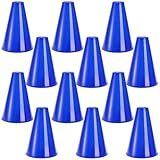 Hedume 12 Pack Cheer Megaphone, Plastic Blue Megaphone Party Accessory for Sports Cheers, Sports Match Game, Director Prop, Party Favors, Party Noisemaker, Outdoor Activities Cheerleading