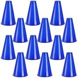 Hedume 12 Pack Cheer Megaphone, Plastic Blue Megaphone Party Accessory for Sports Cheers, Sports Match Game, Director Prop, Party Favors, Party Noisemaker, Outdoor Activities Cheerleading