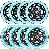 HeyZomm Inline Skate Wheels Replacement Kit, 85A, 8-Pack (80mm, Blue)