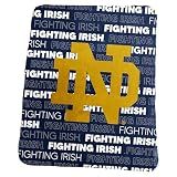Logo Brands NCAA Notre Dame Fighting Irish Classic Fleece Throw Blanket -50” x 60” Ultra-Soft Game Day Blanket with Bold Team Colors & Logo – Cozy College Team Bedding for Fans & Alumni