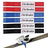 Fukaisu 6pcs Adjustable Ski Brake Straps, Nylon Binding Brake Retainer Bands Durable & Reusable Snowboard Straps for Ski Waxing and Tuning (Red, Black, Blue)