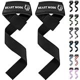 TECEUM Fit Lifting Wrist Straps with Neoprene Padding Support – Black – Beast Mode – Heavy Duty Wrist Workout Straps For Men and Women – Ideal for Powerlifting, Strength Training, Bodybuilding