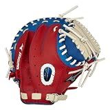 Mizuno Youth Prospect Baseball 32.5" Catcher's Mitt, RH Red-Blue, 32.5 inches