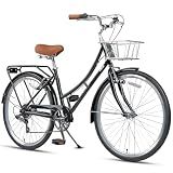 AVASTA Vela Women's 26" Hybrid Bike, Black Frame, Black Tires