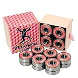 Naivskb Skate Bearings 8mm 16 Pack, Precision 608 Bearings Quad Inline Skates Roller Derby Skateboard Longboard Scooter(Vintage Pink)