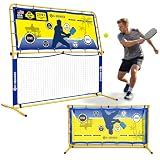 6×6FT 2-in-1 Pickleball Rebounder & Game Net — Portable Pickleball Net, Adjustable Rebounder Training Net, Heavy-Duty Iron Frame, 28KG Tension Ropes (Backyard & Solo Practice) Blue