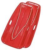 Slippery Racer Downhill Sprinter Flexible Kids Toddler Plastic Cold-Resistant Toboggan Snow Sled with Pull Rope and Handles -35 Inch (RED, 2 Pack)