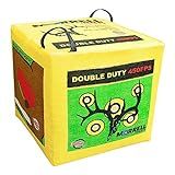 Morrell Double Duty 450 FPS Cube Field Point Archery Bag Target with Traditional Bullseyes, Nine-ball, Dartboard Game, and Deer Vitals, Yellow