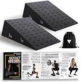 Squat Wedge Block For Deeper Squat: 2200LBS Capacity with Guide & Carry Bag