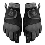 TaylorMade Golf RAIN CONTROL GLOVE (BLACK/GRAY, MEDIUM), BLACK/GRAY(MEDIUM, PAIR)