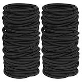 GOSICUKA 120 Pieces Black Hair Ties for Thick and Curly Hair Ponytail Holders Hair Elastic Band for Women or Men(4mm)