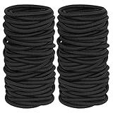 GOSICUKA 120 Pieces Black Hair Ties for Thick and Curly Hair Ponytail Holders Hair Elastic Band for Women or Men(4mm)