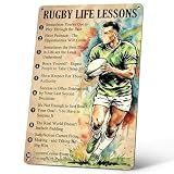 Homely Accents Inspirational Wall Art Rugby Decor Tin Sign Men Boys Gifts