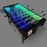 PartyLife 48" Foosball Table w/LED Lights & Folding Steel Legs | Minimal Assembly, Smooth Surface, Extremely Sturdy and Portable!