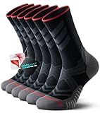 RUIXUE COOLMAX Performance Running Socks Men Women, Cushioned Crew Athletic Socks for Men Moisture Wicking 3 Pack