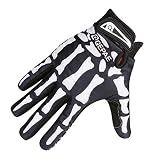 Azarxis Skeleton Gloves Adjustable Lightweight Racing Skull Sports Work Bone Gloves Anti-Slip Breathable for Men & Women Motorcycle, Cycling, Biking, Workout (Black, L)