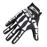 Azarxis Skeleton Gloves Adjustable Lightweight Racing Skull Sports Work Bone Gloves Anti-Slip Breathable for Men & Women Motorcycle, Cycling, Biking, Workout (Black, L)