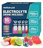 Venture Pal High Sodium Sugar-Free Electrolyte Powder Packets - Hydration Packets with Sodium, Potassium & Magnesium | Zero Calories | Vegan, Keto, and Paleo Friendly | 16 Sticks
