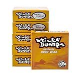 Sticky Bumps Warm/Tropical Surf Wax - 6 Pack | Long-Lasting Surfboard Wax | Great Bump Building for Surfing | Non-Toxic, Nature-Safe | Warm Water Surf Wax for Temps 69°F/20°C and Above