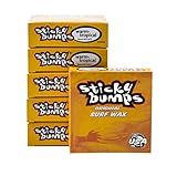 Sticky Bumps Warm/Tropical Surf Wax - 6 Pack | Long-Lasting Surfboard Wax | Great Bump Building for Surfing | Non-Toxic, Nature-Safe | Warm Water Surf Wax for Temps 69°F/20°C and Above