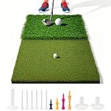 Lustriix Golf Hitting Mat 14mm Thick Non-Slip with 13 Tees”