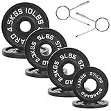 Fitvids Olympic Cast Iron 2-Inch Weight Plate for Strength Training & Weightlifting, Multiple Weights Available, 45LB Set (2.5LB 5LB 10LB)