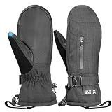 OutdoorMaster Ski Snow Mittens for Women & Men, Thermal Snowboard Ski Gloves Screen Touch, Warm Winter Anti-Slip Waterproof with Double-Pocket for Cold Weather Sports, Skiing, Snowboarding
