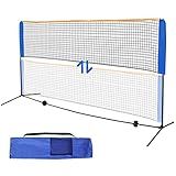F2C Height Adjustable Portable Tennis Net, Badminton Net for Kids' Volleyball,Soccer Tennis,Pickleball, W/Steel Frame & Carrying Bag Indoor Outdoor Court Bench Backyard Driveway Gym,10FTX 5FT