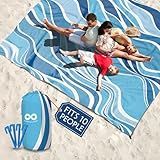 Everlasting Comfort Large Beach Blanket Waterproof & Sandproof - 128” x 108” /10.7ft x 9ft - Lightweight Picnic Mat, Camping Necessities for 10 People - Accessories for Outdoor Festivals - Blue