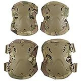 Tactical Combat Knee & Elbow Protective Pads Set for Outdoor CS Paintball Game Cycling Safety Skateboarding Gear Skates Knee Protection Guard Pads (MC03)